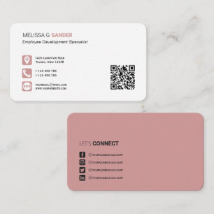 Cartão De Visita Rede de mídia social com código QR profissional 