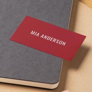 Cartão De Visita Rede de Negrito Vermelho Antigo e Elegante Minimal