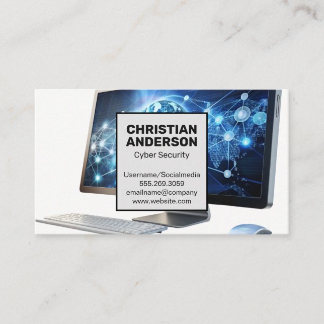 Cartão De Visita Rede global do computador | Suporte técnico (Frente)
