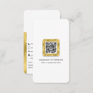 Cartão De Visita Rede na moda gold de código QR 