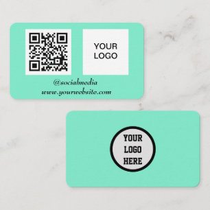 Cartão De Visita Rede social Código QR Ponto Verde
