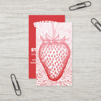 Cartão De Visita redemoinho de morango com código QR
