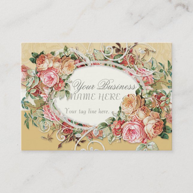 Cartão De Visita Redemoinhos modernos antigos do buquê floral dos (Frente)