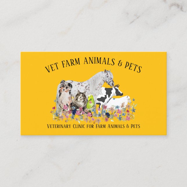 Cartão De Visita Refeição De Ovinos Cães De Raça Pássaro Laranja Pe (Frente)