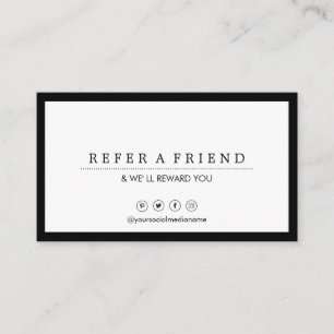 Cartão De Visita Referência Luxe de Black&White dos meios sociais