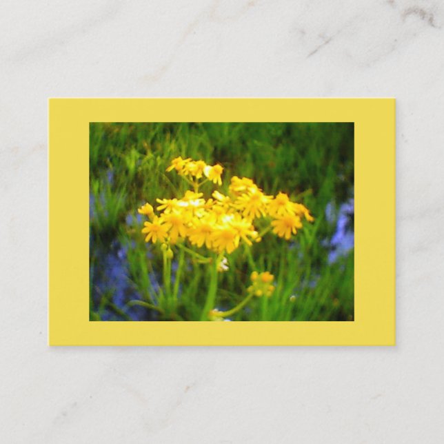 Cartão De Visita Reflexão de Água Azul de Girassol (Frente)