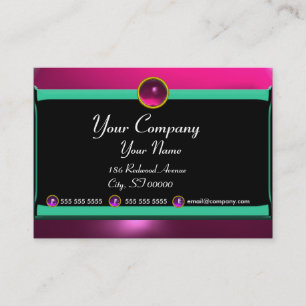 Cartão De Visita REFLEXÕES 2 Monograma AMETIST, preto roxo, verde