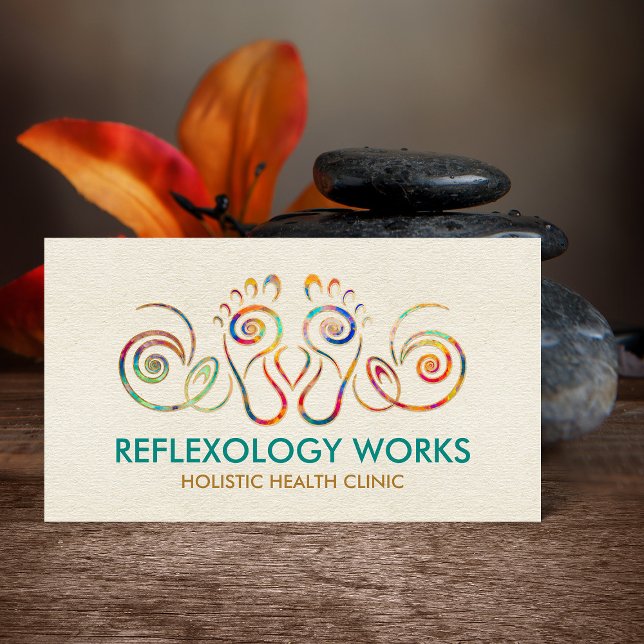 Cartão De Visita Reflexologia - Espiral Colorida (Criador carregado)