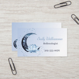 Cartão De Visita Reflexologia Lâmpada Azul Lótus