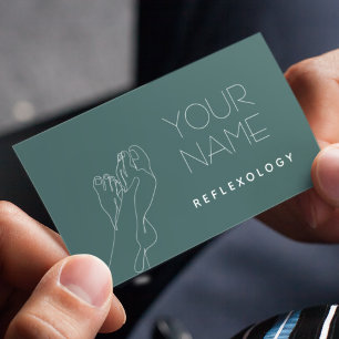 Cartão De Visita Reflexologia Massagem Terapêutica Pés-Linha Arte