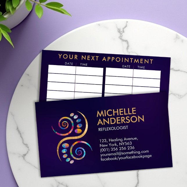 Cartão De Visita Reflexologia - Símbolo Colorido Ying Yang (Criador carregado)
