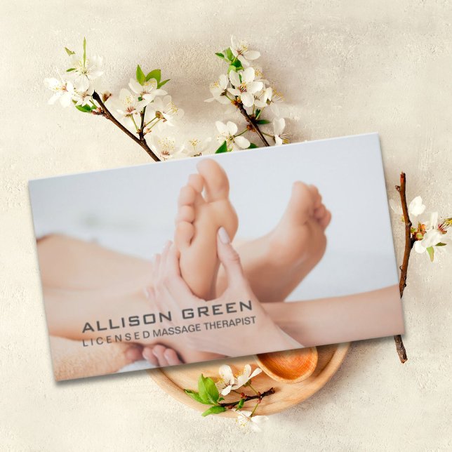Cartão De Visita Reflexologia Terapêutica de Massagem de Acupresas  (Reflexology Acupressure Foot Massage therapist Business Card)