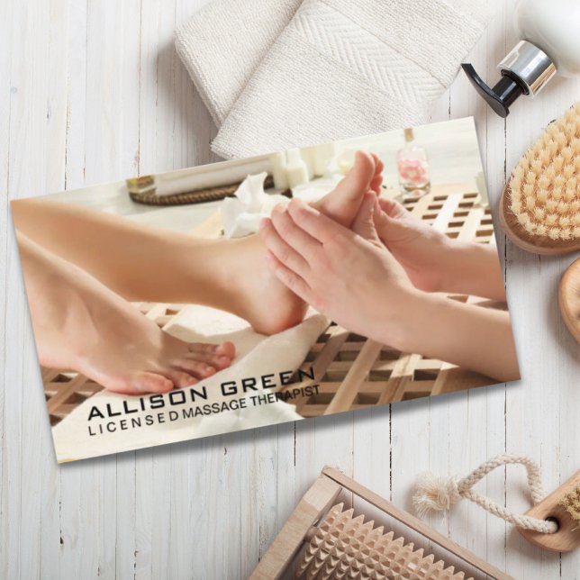 Cartão De Visita Reflexologia Terapêutica de Massagem de Acupresas  (Reflexology Acupressure Foot Massage therapist Business Card)