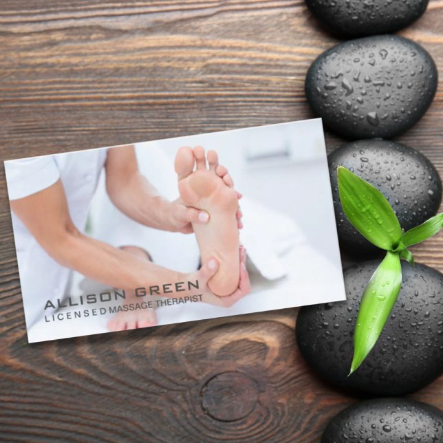 Cartão De Visita Reflexologia Terapêutica de Massagem de Acupresas  (Reflexology Acupressure Foot Massage therapist Business Card)