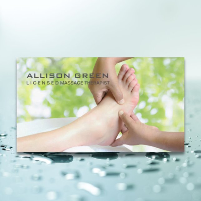 Cartão De Visita Reflexologia Terapêutica de Massagem de Acupresas  (Reflexology Acupressure Foot Massage therapist Business Card)