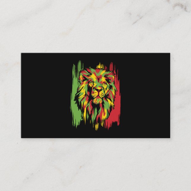 Cartão De Visita Região Africana Lion Rasta jamaicana (Frente)
