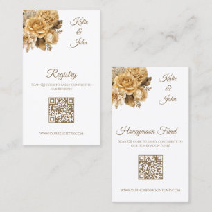 Cartão De Visita Registro de Casamento Branco-Buquê Flor Neutro-