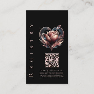 Cartão De Visita Registro de Casamento - Rosa de Blush Moderno com