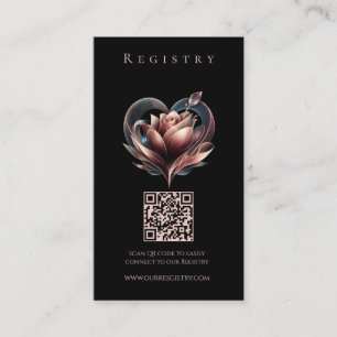 Cartão De Visita Registro de Casamento-Rosa moderno com Coração