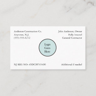 Cartão De Visita Registro de informações personalizadas do logotipo