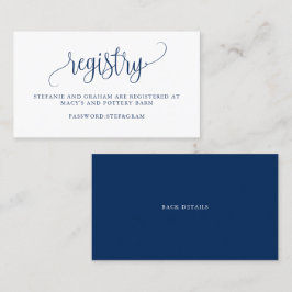 Cartão De Visita Registro de Presente de Casamento de Script Bonito