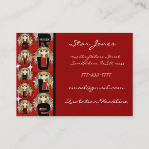 Cartão De Visita Regra de Meninas de Animação