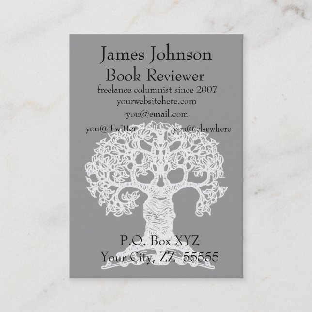 Cartão de visita regular Chubbie da árvore da (Frente)