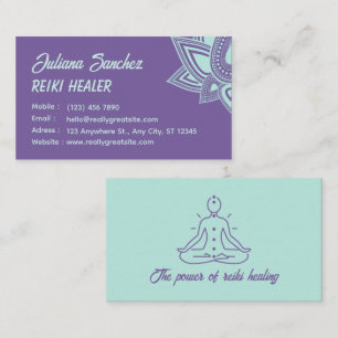 Cartão de Visita Reiki Estilo Moderno Roxo