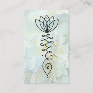 Cartão De Visita *~* Reiki Floral Heart Lotus Peony Flower Yoga