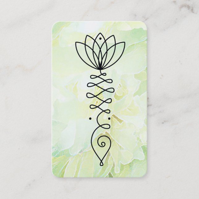 Cartão De Visita *~* Reiki Floral Yoga Heart Peony Lotus Flower (Frente)