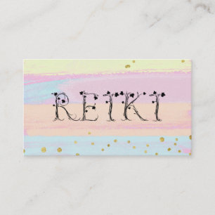 Cartão De Visita *~* REIKI Ivy Typografia Abstrato Pastel