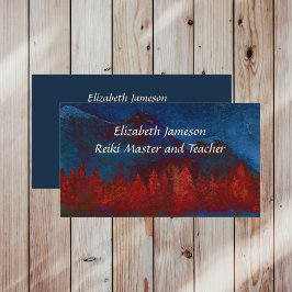 Cartão De Visita Reiki Master n Teacher Treejas Watercolor