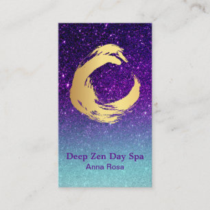 Cartão De Visita *~* Reiki - meditação Dourado da espiral do zen 