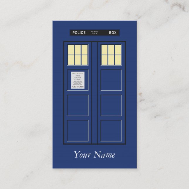 Cartão De Visita Reino Unido - Blue Police Call Box 1 (Frente)