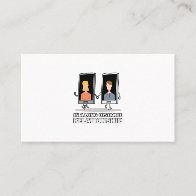 Cartão De Visita Relação de longa distância com dois smartphon (Frente)