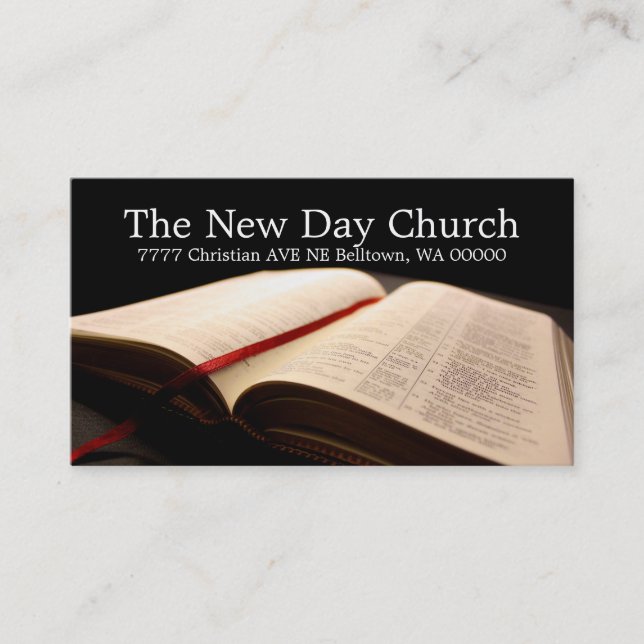 Cartão De Visita Religião Bíblia Cristã Pastor Cristianismo (Frente)