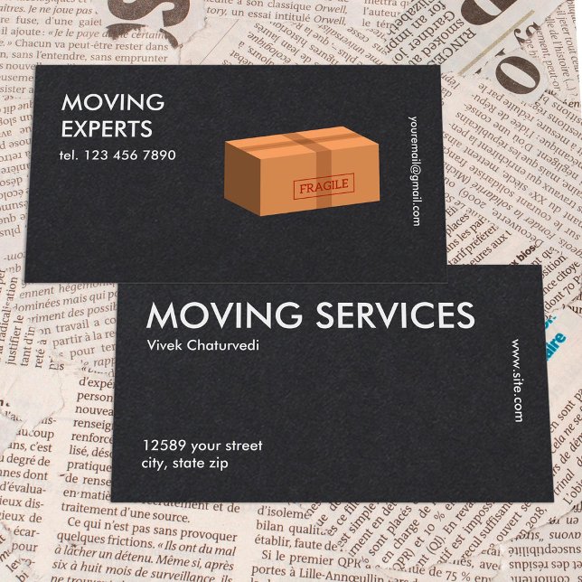 Cartão De Visita Relocalização Movimentação de Empresa Simples Prem (Moving Company Business Card)