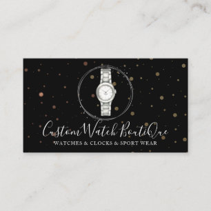 Cartão De Visita Relógio Único Acessórios Pretos