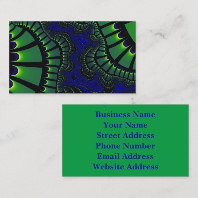 Cartão De Visita Remix verde e azul (Frente/Verso)