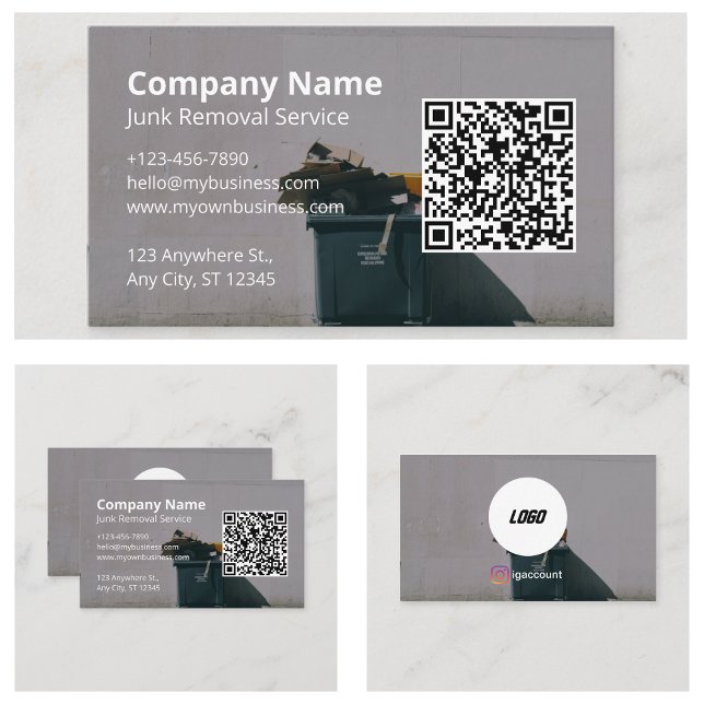 Cartão De Visita Remoção de Lixo Moderno (Modern Junk Removal Business Card
)