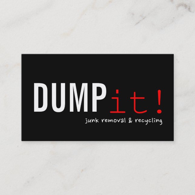 Cartão De Visita Remoção de Reciclagem de lixo metálico (Frente)