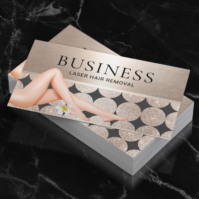 Cartão De Visita Remoção do Cabelo Laser Tratamento da Pele Salão D (Criador carregado)