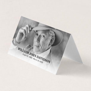 Cartão De Visita Remoção do Funeral de Fotografia Personalizada Ele