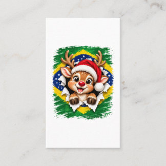 Cartão De Visita Rena de Natal Brasileira