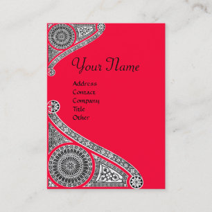 Cartão De Visita RENAISSANCE MONOGRAMA 4 vermelho