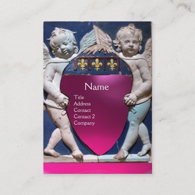 Cartão De Visita RENAISSANCE PEQUENOS ÂNGULOS MONOGRAMAS Ametista R (Frente)