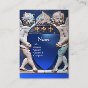 Cartão De Visita RENAISSANCE PEQUENOS ÂNGULOS MONOGRAMAS Blue Sapph