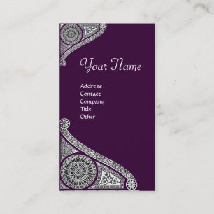 Cartão De Visita RENAISSÂNCIA MONOGRAMA 4 roxo escuro