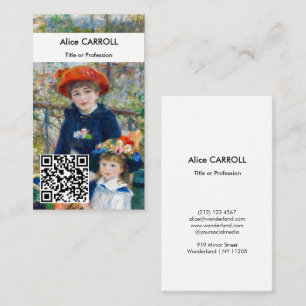 Cartão De Visita Renoir - Duas irmãs no Terrace - Código QR