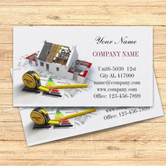 Cartão De Visita Renovação de edifícios para reparação de telhados (Roof repair construction home renovation business card)